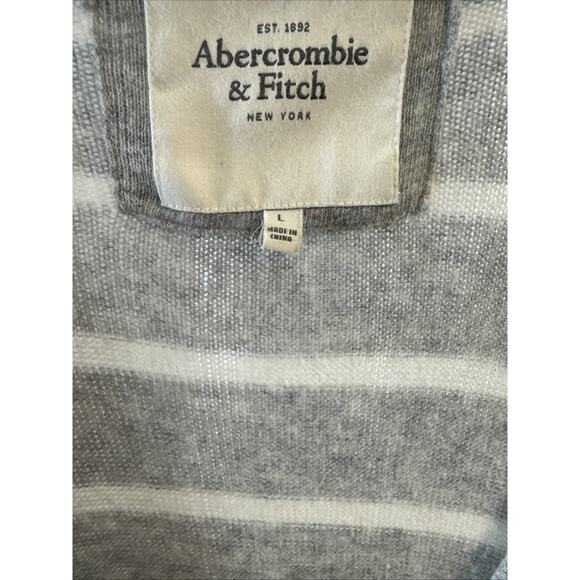 Abercrombie And Fitch Y2K Gray Striped Long Button Cardigan Size L - Picture 12 of 13